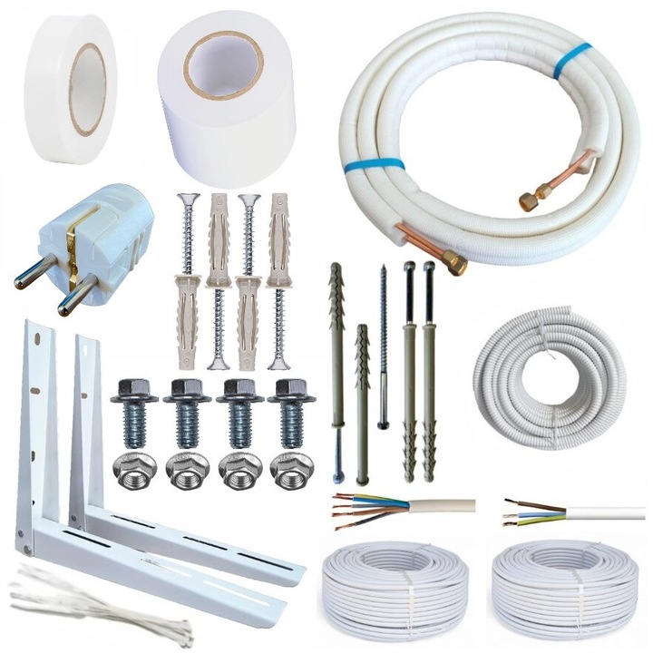 Kit Complet Montaj Instalare Aer Conditionat pentru aparate de 9000, 12000 BTU/h, 3 metri