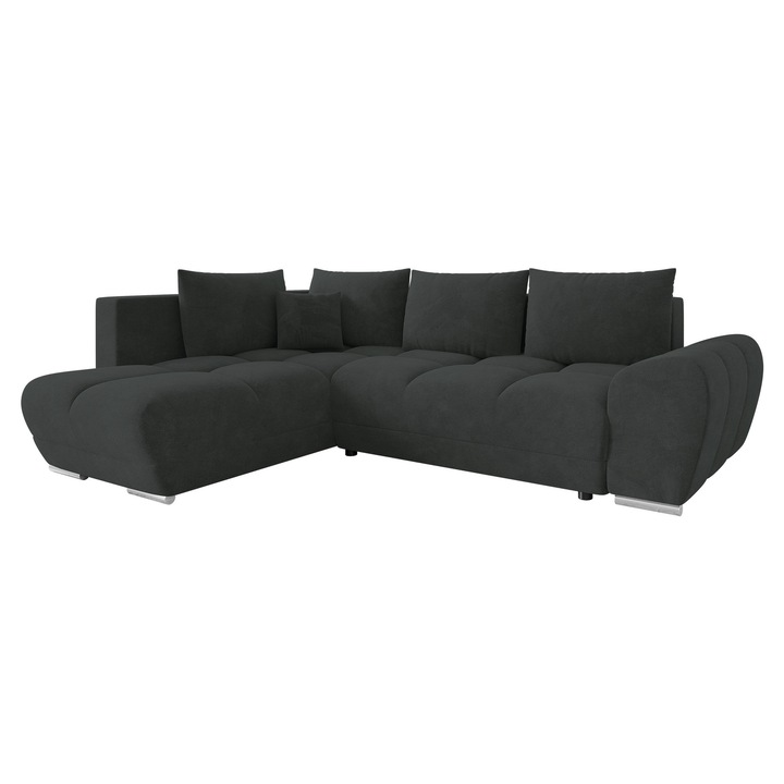 Coltar rabatabil Brapko Stanga, MIRJAN 24, negru, 183x290x85 cm