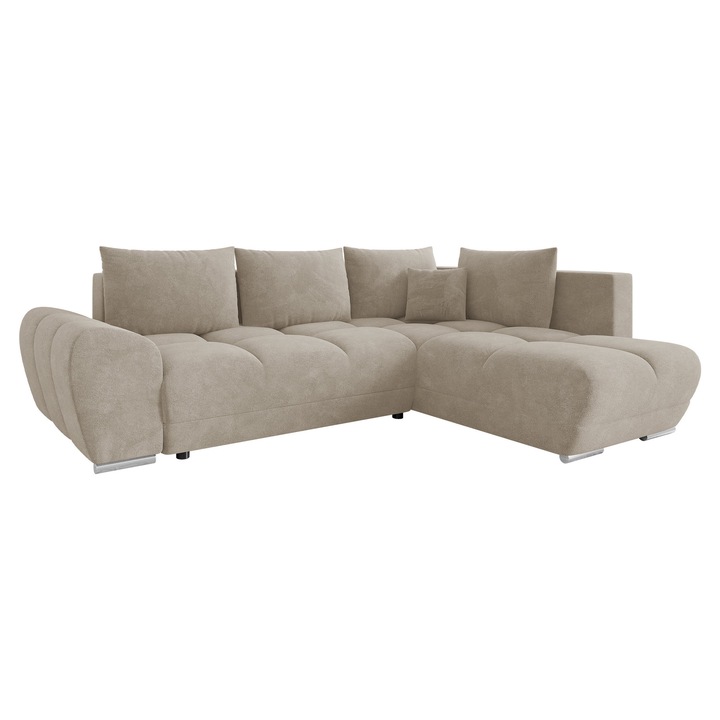 Coltar rabatabil Brapko Dreapta, MIRJAN 24, bej, 183x290x85 cm