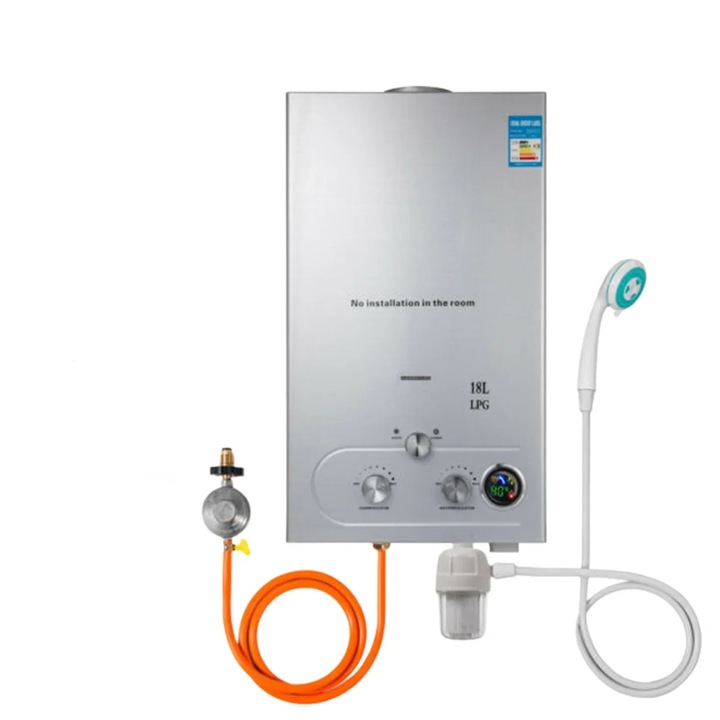 Газов бойлер за пропан-бутан, 12 литра, безрезервоарен, неръждаема стомана