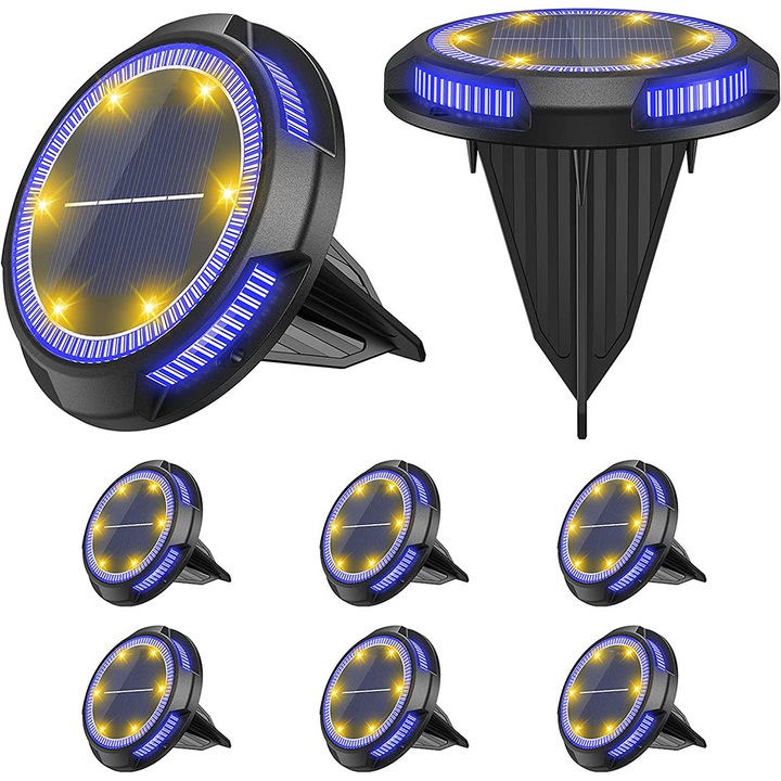 Соларна лампа HERUSI 12 LED топло бяла 35x13x13cm комплект 8 бр
