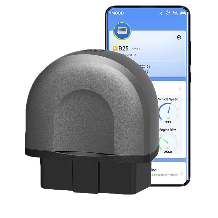 Autódiagnosztikai teszter, OBD2, Bluetooth 5.1, 4-30 V, hibakódok olvasása/törlése, jelzőfény, iOS iPhone, iPad és Android kompatibilis, diagnosztikai eszköz minden autóhoz, fekete