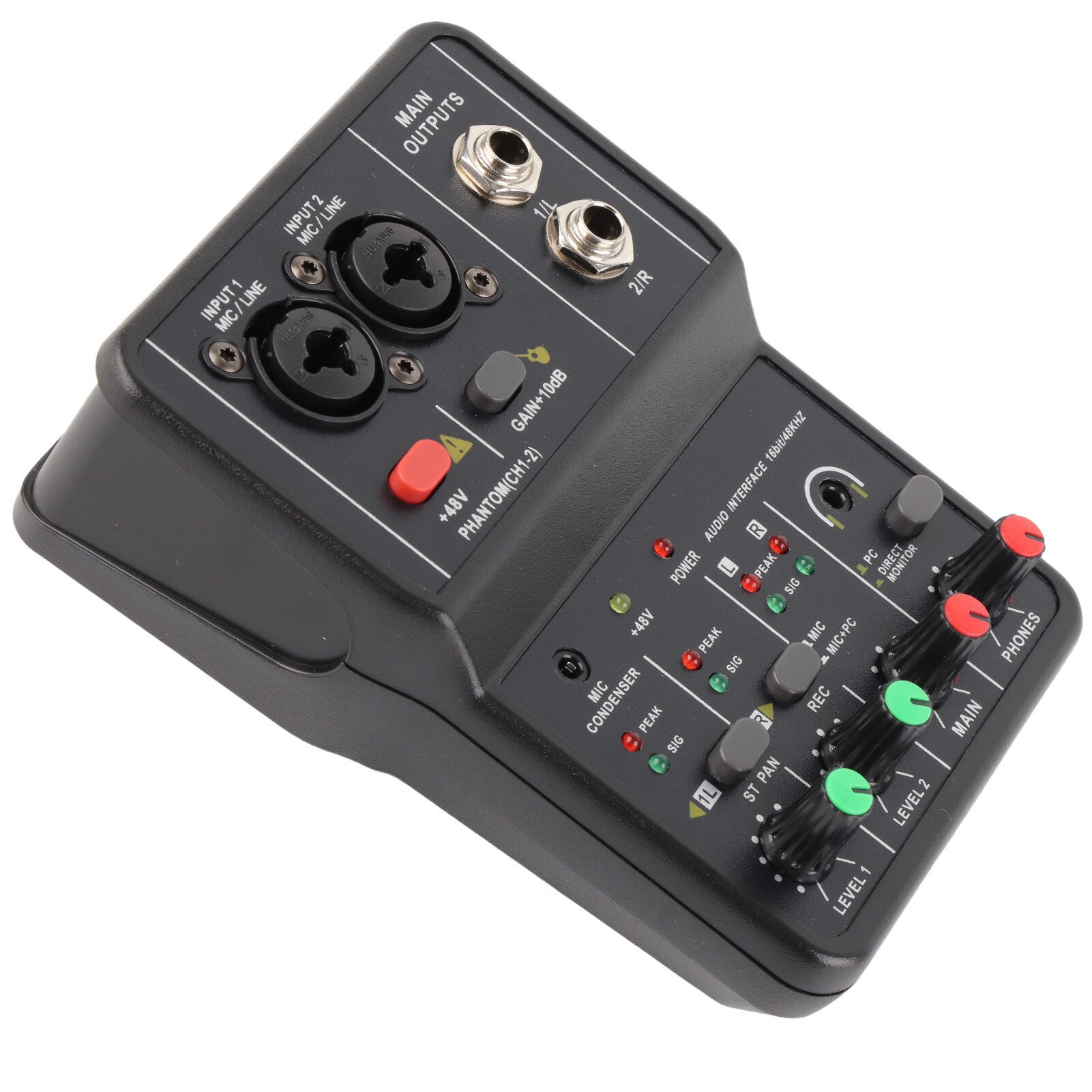ミュージック adnk Mixer audio 2 canale, Zeaicos, alimentare fantoma USB 48V, compact