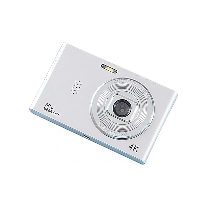 Digitális kamera, 50 megapixel, 128 GB, 4K HD videofelvétel, 8X zoom, AF autofókusz, 2,4 hüvelykes IPS képernyő, elektronikus képstabilizátor, OTG, 600 mAh, fehér