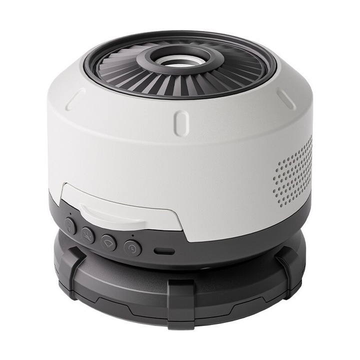 Proiector stea, Bluetooth, focalizare HD, sunet surround stereo, muzica multipla, USB, telecomanda, alb si negru