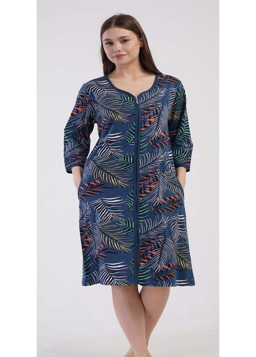 Halat bumbac cu fermoar Vienetta, Celine, multicolor