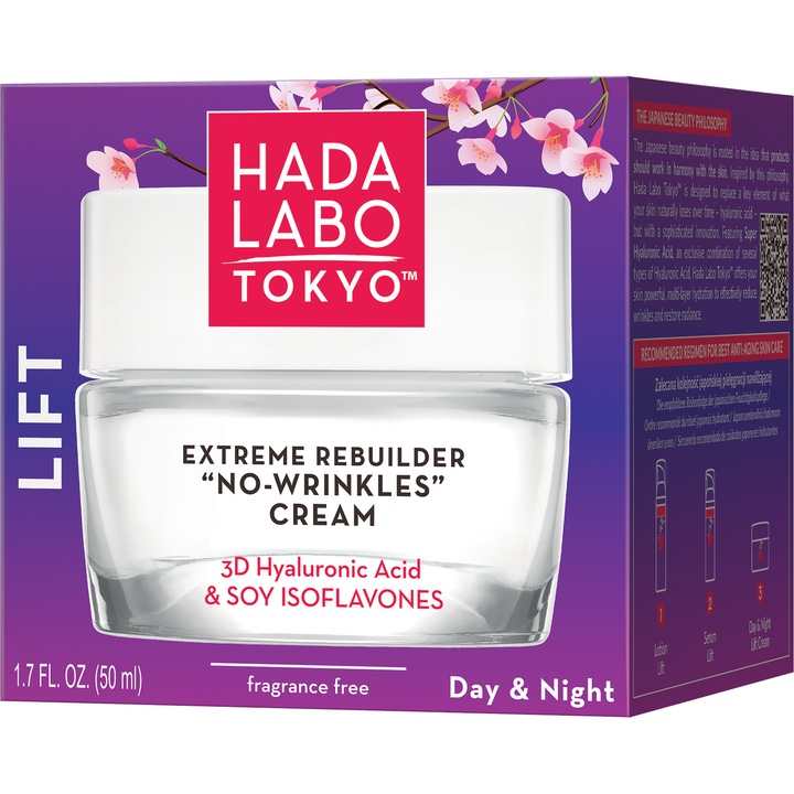 Extrém regeneráló krém, "Ránctalanító", nappali és éjszakai, Hada Labo Tokyo Lift