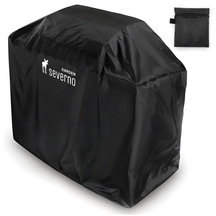 Husa pentru gratar, material Oxford, impermeabil, protectie solara, cu geanta, 145x61x117 cm, negru