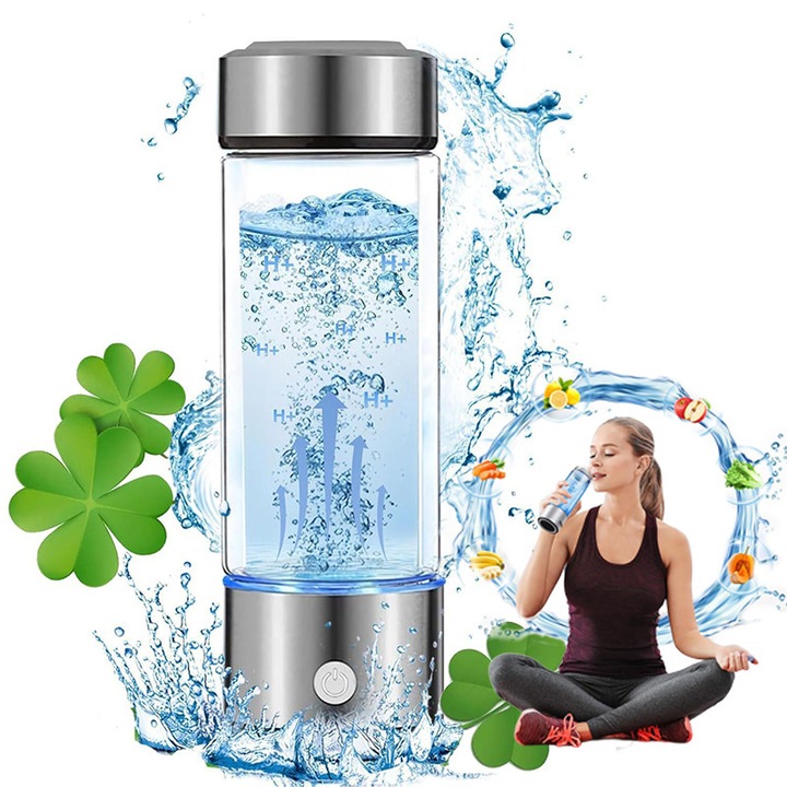 Sticla generatoare de apa hidrogenata premium,420ml portabil, incetineste imbatranirea, intareste sistemul imunitar, stimuleaza metabolismul si absorbtia nutrientilor, imbunatateste calitatea somnului, potrivit pentru copii si adulti