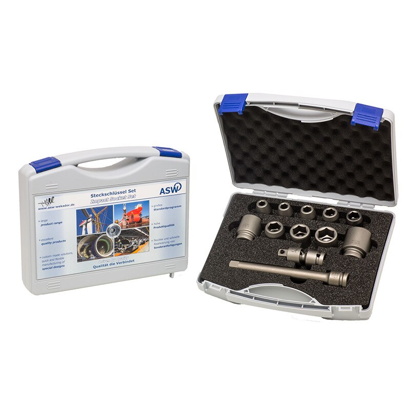 Trusa capete chei tubulare de impact 1/2” marca Cobit compusa din 12 piese