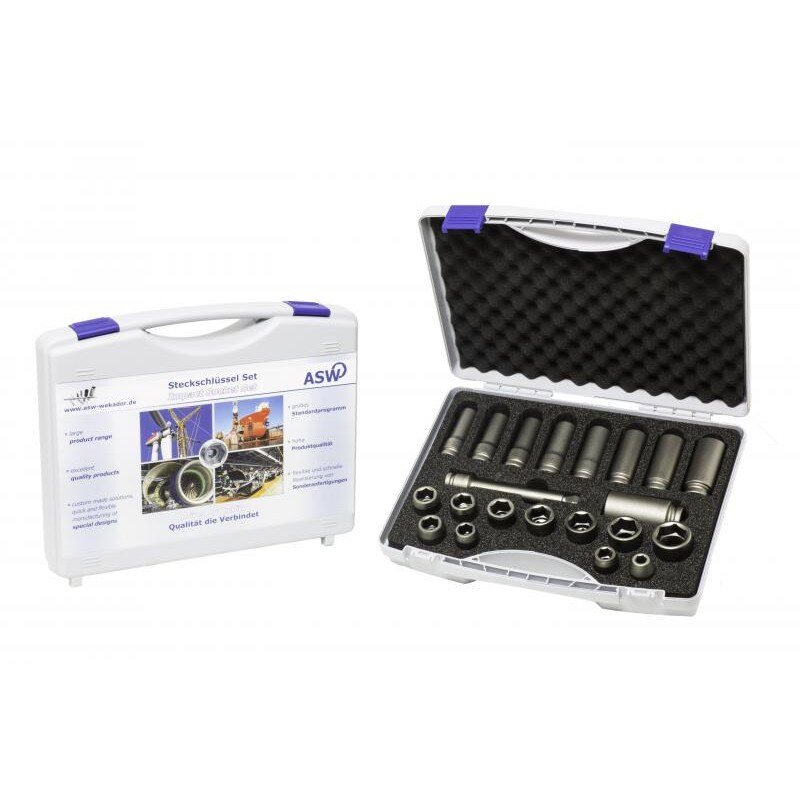 Trusa capete chei tubulare de impact 1/2” marca Cobit compusa din 21 piese