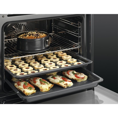 Aragaz mixt AEG CIB56400BX, Plita inductie, Cuptor electric, Plus Steam, Grill, Ghidaje telescopice, Clasa A, 50 cm, Inox antiamprenta