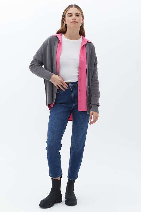 OXXO, Blugi crop cu talie inalta, Bleumarin