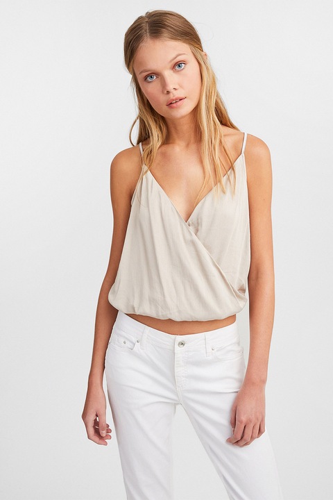 OXXO, Top vaporos cu model petrecut, Bej