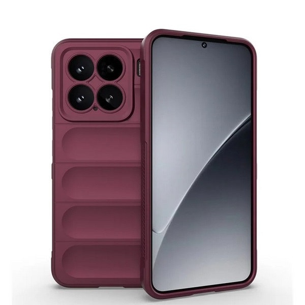 Gigapack Husă de telefon din silicon, rezistență la șocuri, protecție cameră, 3D, visiniu, compatibilă: Xiaomi 15