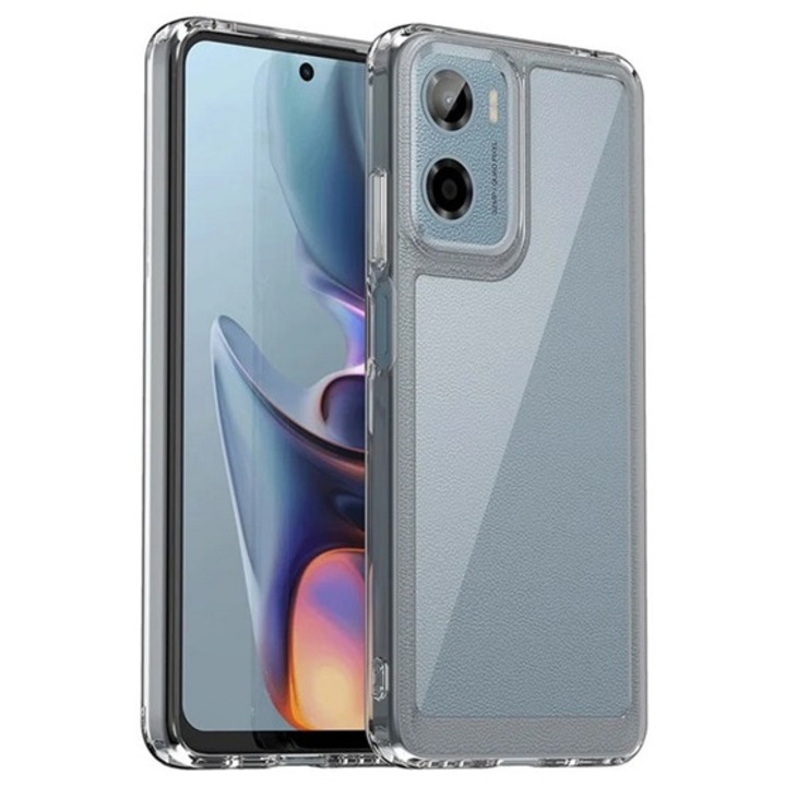 Силиконов калъф за мобилен телефон Gigapack, удароустойчив, прозрачен гръб, прозрачен, съвместим с: Motorola Moto G05, XT2523