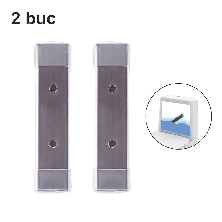 2 db WC tisztító mágnes, vegyszermentes, tartós, 10,5x2,6 cm, háztartási tisztító kiegészítők, kéz szennyeződésmentes, négyzet alakú PC műanyag cső csomagolás, fekete