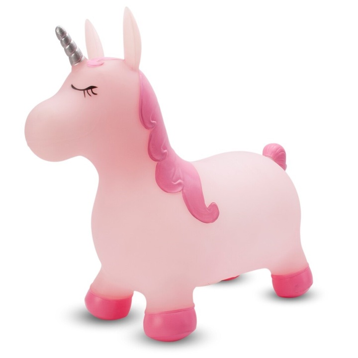 Felfújható játék gyerekeknek, 60 cm, púderrózsaszín, pumpával, maximum 45 kg