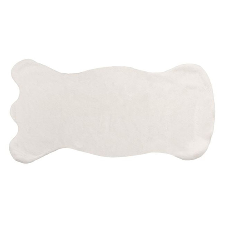 Covoras decorativ in forma de animal, cu aspect de blanita de iepure, interior cu suprafata antiderapanta, 80x150 cm, crem