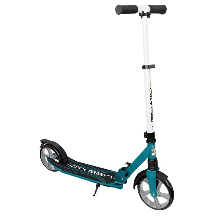 Homio roller, összecsukható kettős felfüggesztéssel és állítható kormányrúddal, 200 mm-es PU kerekek, ABEC 7, 7 éves kor felett, maximális terhelés 100 kg, csúszásgátló oxigén