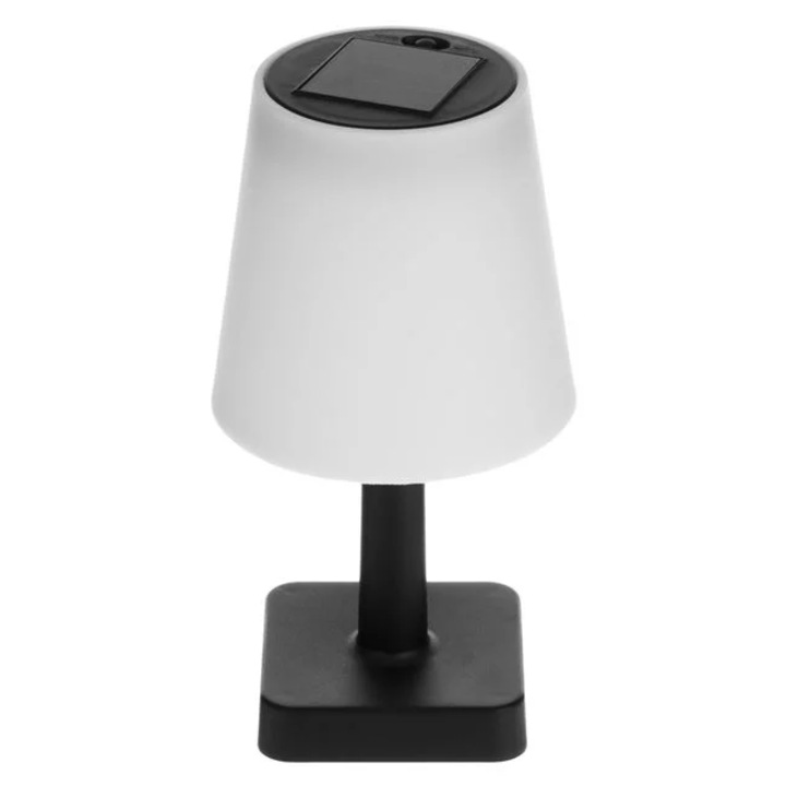 Lampa Solara Neagra cu Abajur Alb Ø12x23cm
