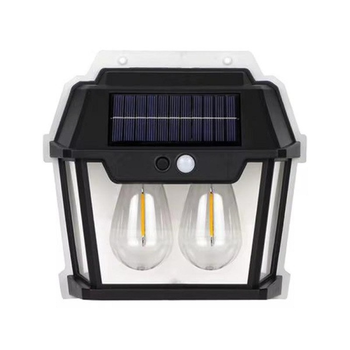 Lampa solara de perete cu senzor de miscare, 28W, 2 becuri Led, IP65, Acumulator 3.7v