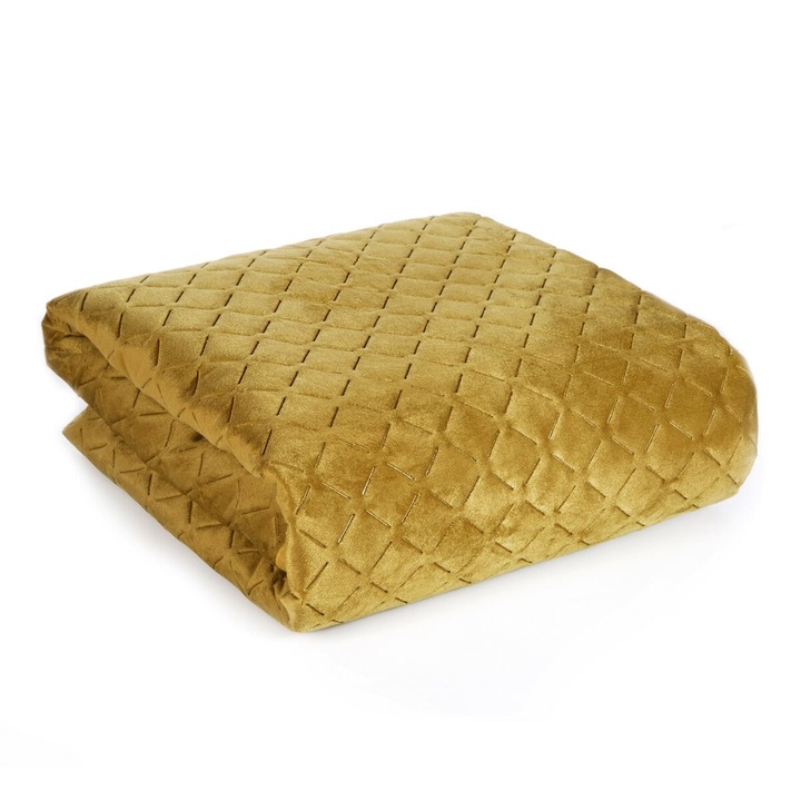 Cuvertura de pat DIMON 220 x 240 cm Eurofirany galben inchis