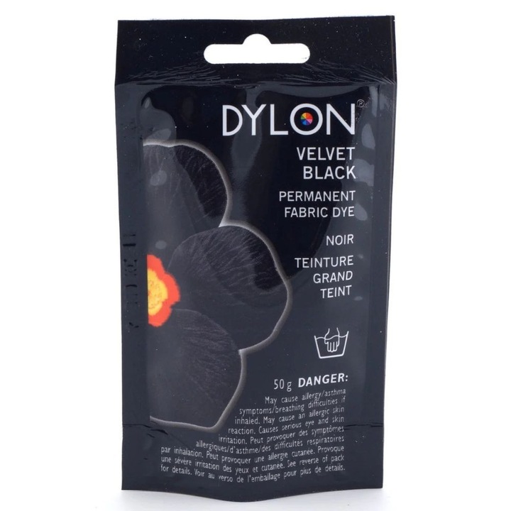 Vopsea de haine manuala Dylon Velvet Black, 50 gr