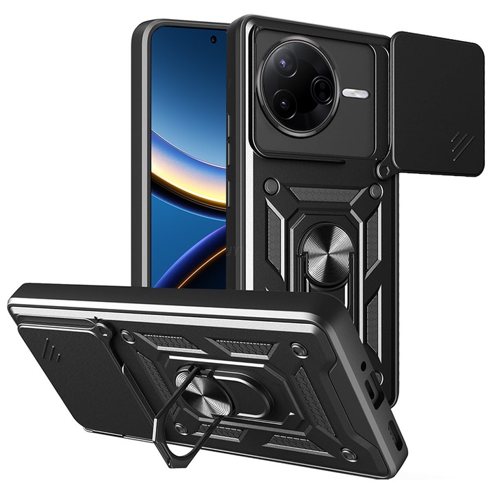 Husa telefon Techsuit CamShield pentru Xiaomi Poco F7 Pro, neagra