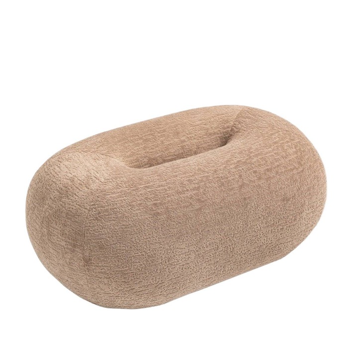 Пуф LUNCTA, бежов, 82x52x34 см, конструкция от дърво и МДФ Homla