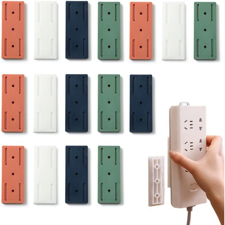 Set 16 suporti autoadezivi pentru priza, multicolor, ACONDE