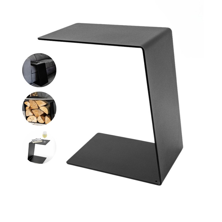Masuta laterala din metal, masuta laterala, masuta mica, masuta de cafea, bar pentru canapea, masuta pentru canapea, masuta de cafea mica, masuta laterala in forma de C, Fabricat in UE