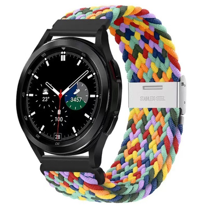 Okosóra szíj, állítható, rugalmas anyagból, világos arany, 18 mm