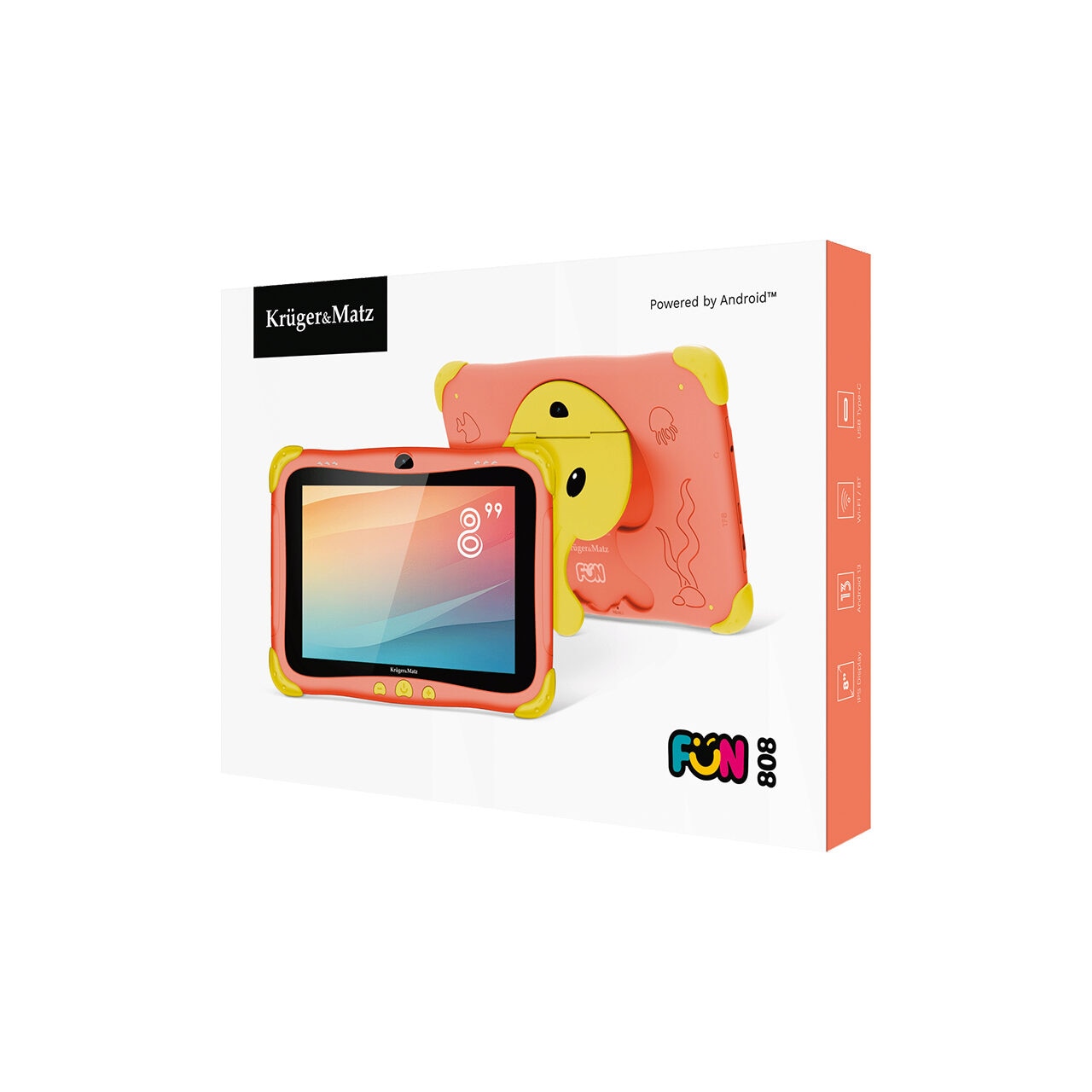Tableta copii, 8 inch, Android 13, A133P, ARM-Cortex A53, Quad core, Rezolutie 1280 x 800 px, 32 GB, 3 GB RAM, Bluetooth