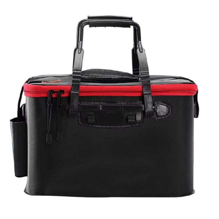 Geanta pescuit, pliabila, suporta pompa de oxigen, pentru pescuit, camping si activitati in aer liber, 45 x 26, 5 x 23, 5 cm, 28L, 840 g - RIBETINA