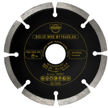 Disc diamantat basic Samedia cu dim. de 115x22.23 mm Disc diamantat basic Samedia cu dim. de 115x22.23 mm