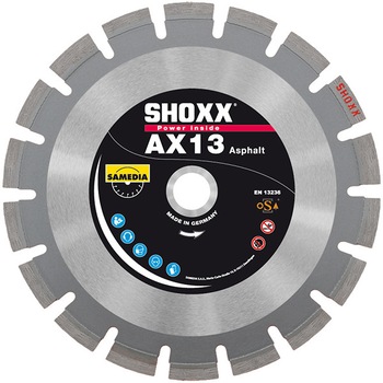 Disc diamantat Super premium SHOXX® Samedia cu dim. de 350x25,4 mm Disc diamantat Super premium SHOXX® Samedia cu dim. de 350x25,4 mm