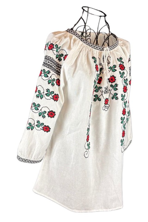 Bluza dama tip ie R25 alb/verde, marimea M