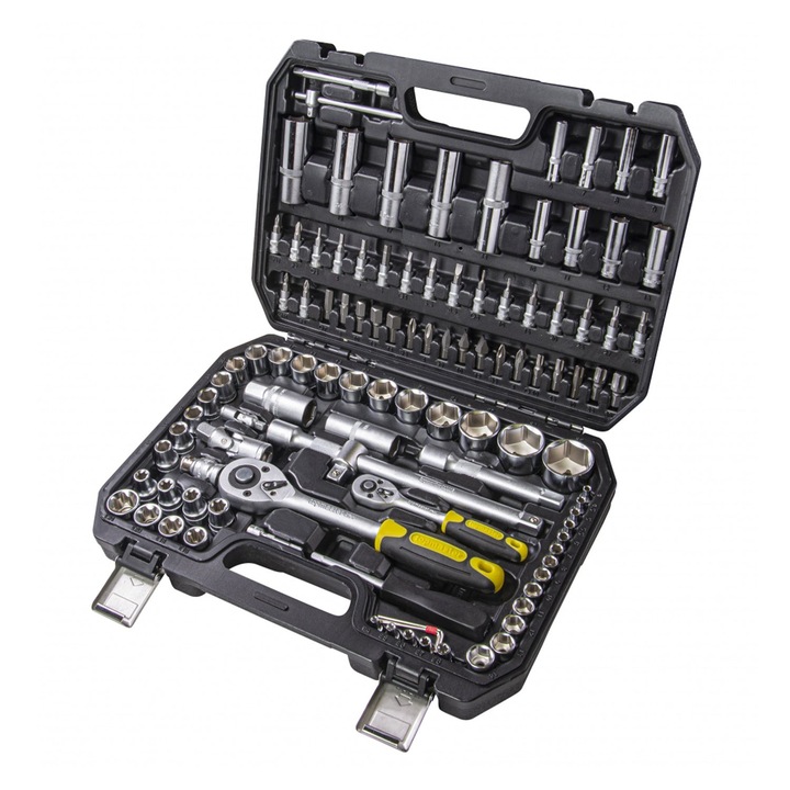 Trusa de scule, TOPMASTER PRO, 1/4”, 1/2”, Cr-V, 108 piese