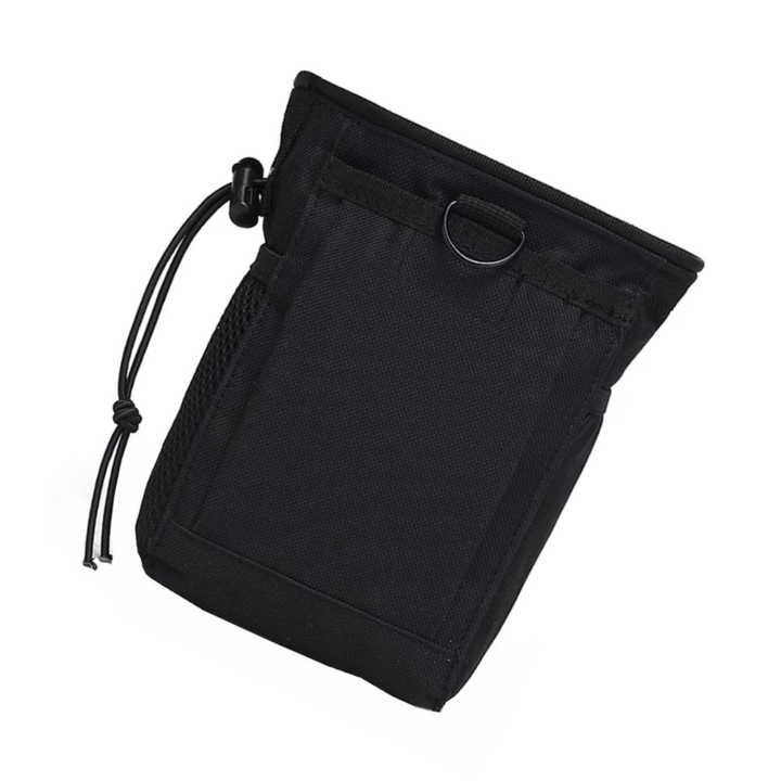 Sporttáska, taktikai övtáska, sporthoz, túrázáshoz, kempingezéshez, utazáshoz, uniszex, 19.5×12×8cm, nylon, Oxford szövet, vízálló és kopásálló, zsinórral, nagy kapacitású, széles körben használható, fekete.