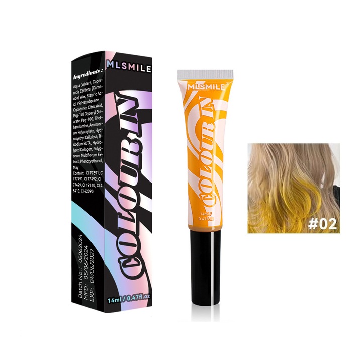 Pieptene de unica folosinta pentru colorarea parului, crema de styling pentru par natural DIY, mascara colorata, ceara de par de unica folosinta lavabila si usor de curatat (culoarea 02#)