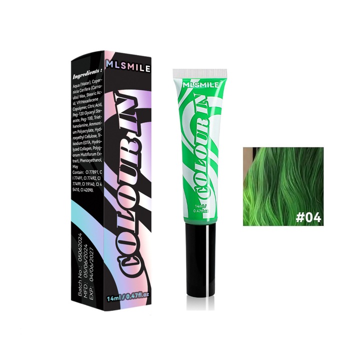 Pieptene de unica folosinta pentru colorarea parului, crema de styling pentru par natural DIY, mascara colorata, ceara de par de unica folosinta lavabila si usor de curatat (culoarea 04#)