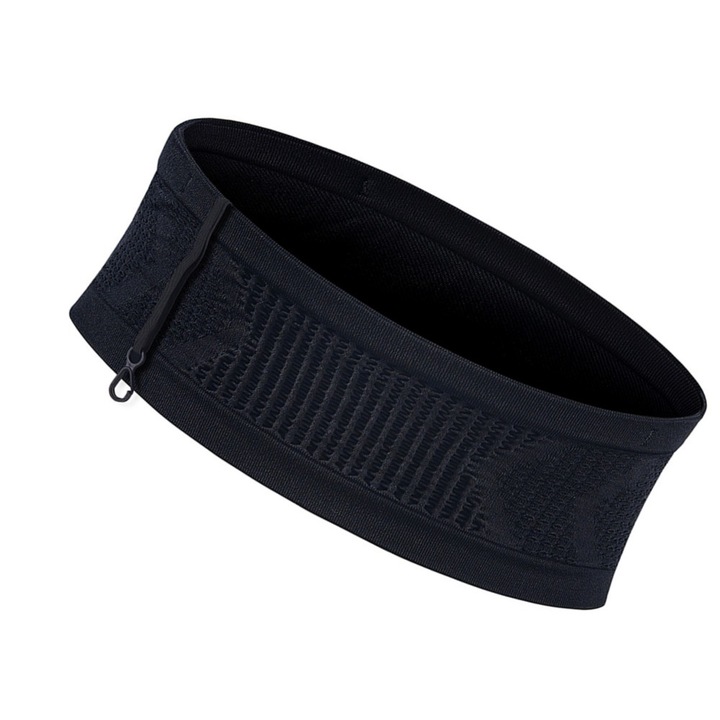 Borseta de alergare ascunsa, multifunctionala, neagra, respirabila,360 ° buzunar inconjurator, capacitate mare, confortabil, utilizare larga, universal pentru barbati si femei