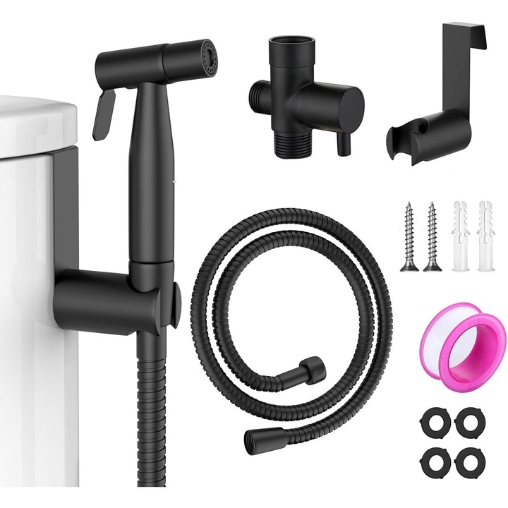 Bideu toaleta, SUNNYYDS, negru, 1/2, inox