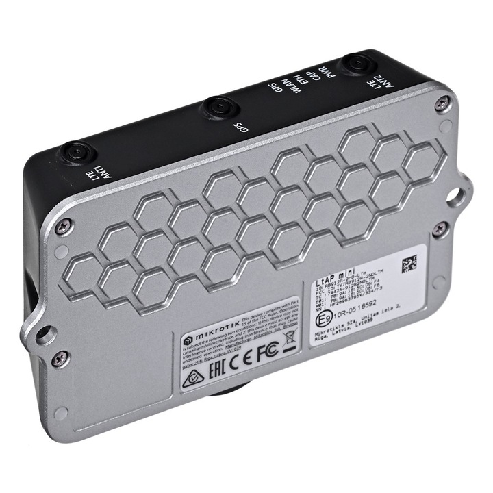 Router WiFi 4 LTE Mikrotik LtAP mini, 54 Mbit/s, fekete, 28,5x77x139mm