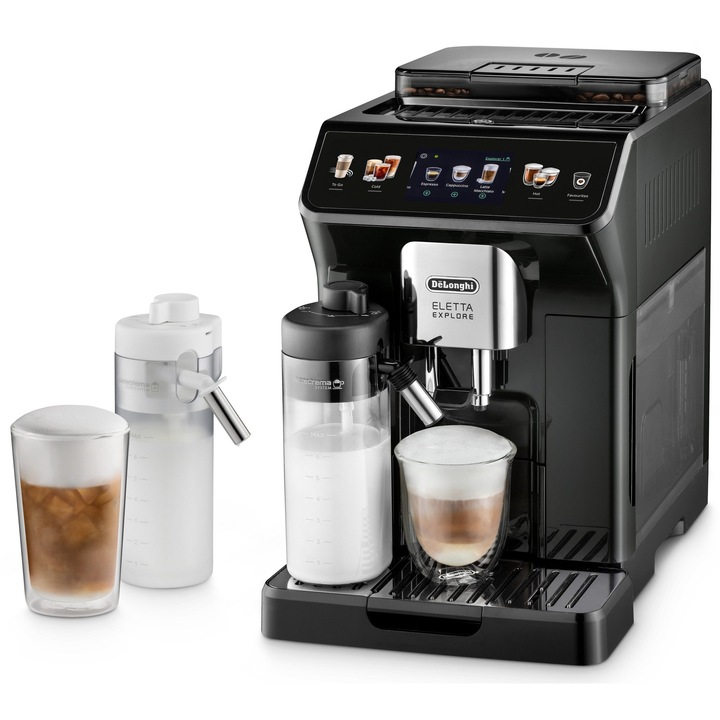 Автоматична кафе машина DELONGHI Eletta Explore ECAM450.55.G (разпенване на топло и студено мляко)