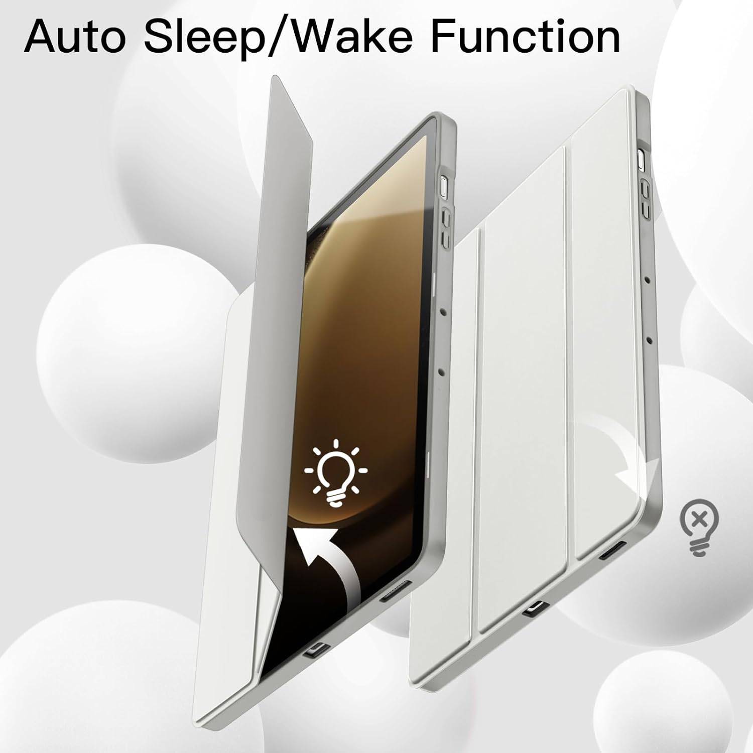 Husa pentru Samsung Galaxy Tab S10 FE 10.9 inch Soft Shell cu functie wake-up/sleep si compartiment pentru stylus tip stand - Gri