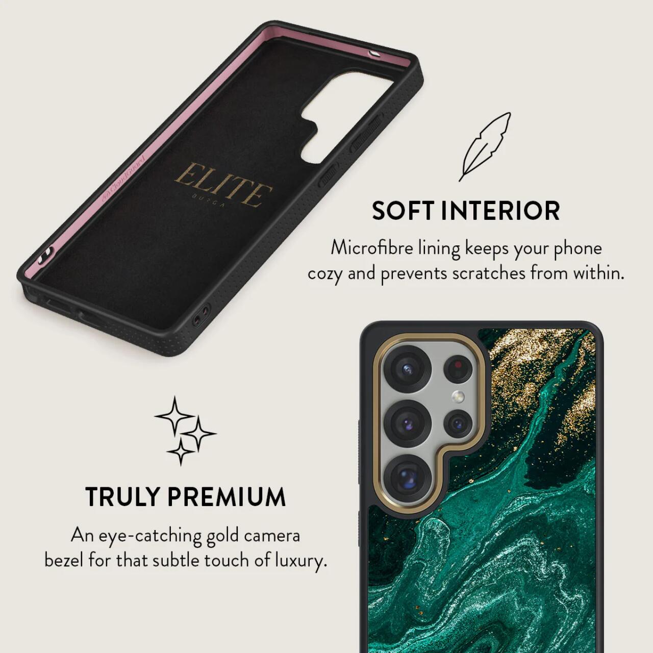 Husa Burga Elite Gold Emerald Pool compatibila cu Samsung Galaxy S25 Ultra
