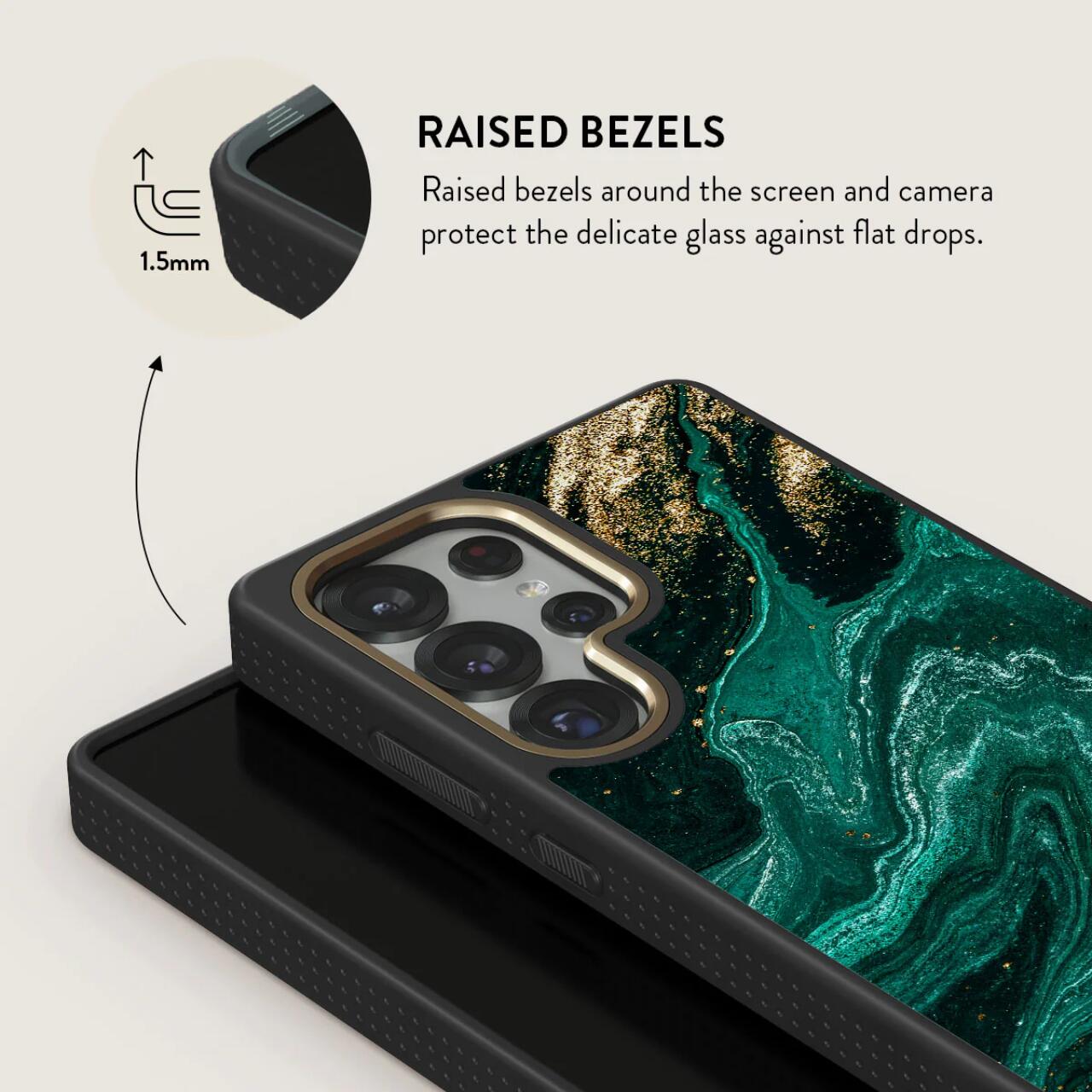 Husa Burga Elite Gold Emerald Pool compatibila cu Samsung Galaxy S25 Ultra
