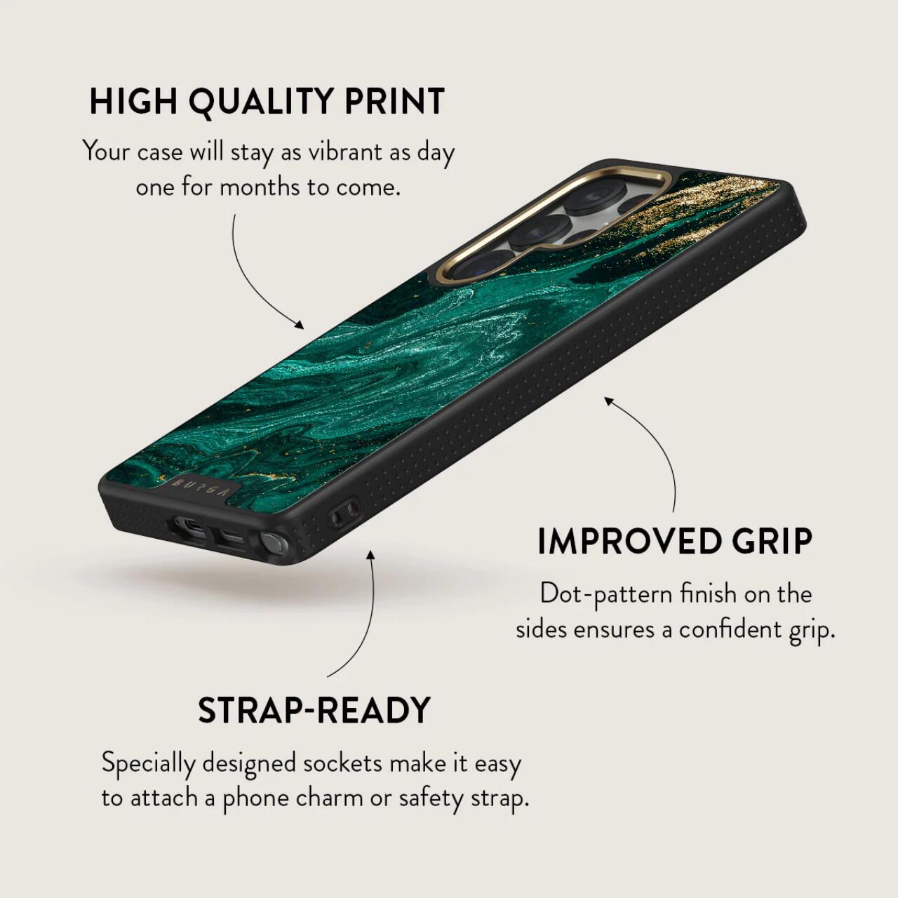Husa Burga Elite Gold Emerald Pool compatibila cu Samsung Galaxy S25 Ultra